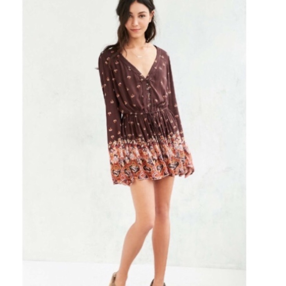 Urban Outfitters Ecote long bell sleeve romper Small